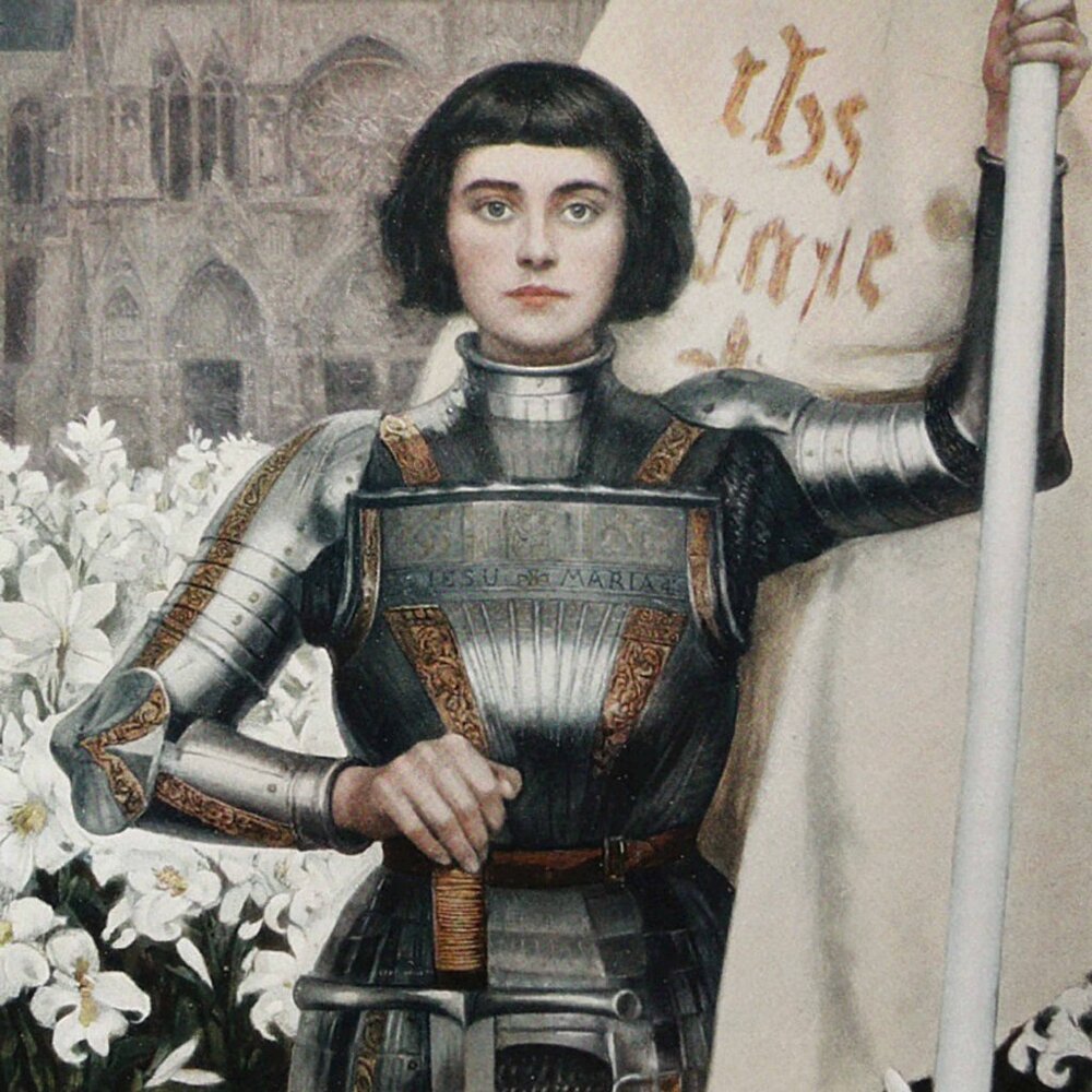 Joan of Arc Art Print: 8"by10" Reproduction. The Heroine in Full Armor & Sword